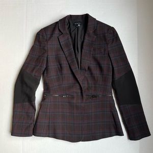 1.State Glen Plaid One Button Womens Blazer Size 2